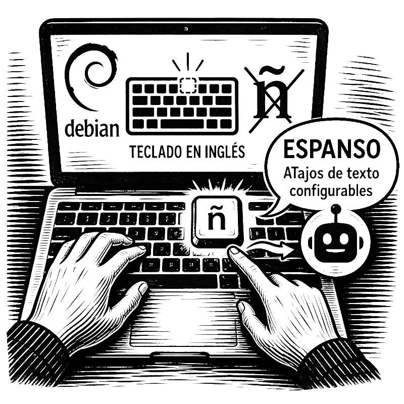 Escribir la ñ en teclado inglés con Espanso