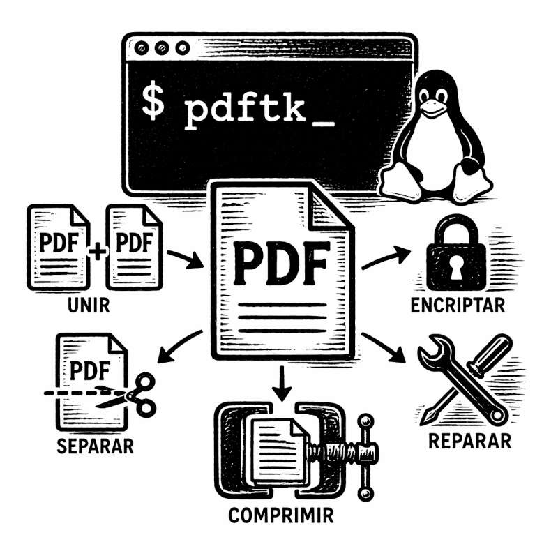 Manipular PDFs en Linux con pdftk